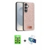 MARSİLYAN™- Galaxy S25 Plus Kılıf Vadi Klasik Serisi - Siyah 3D Antistatik Seramik Nano Ekran Koruyucu + Raze Metal Kamera Lens - MI