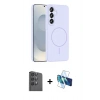 MARSİLYAN™- Galaxy S25 Plus Kılıf Yankı Form Serisi - Siyah 3D Antistatik Cam Ekran Koruyucu + Raze Metal Kamera Lens - SH
