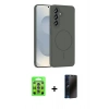 MARSİLYAN™- Galaxy S25 Plus Kılıf Yankı Form Serisi - Siyah 3D Antistatik Hayalet Cam Ekran Koruyucu + Raze Metal Kamera Lens - LI