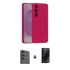 MARSİLYAN™- Galaxy S25 Plus Kılıf Yankı Form Serisi - Siyah 3D Antistatik Hayalet Cam Ekran Koruyucu + Raze Metal Kamera Lens - SH