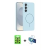 MARSİLYAN™- Galaxy S25 Plus Kılıf Yankı Form Serisi - Siyah 3D Antistatik Seramik Nano Ekran Koruyucu + Raze Metal Kamera Lens - LI