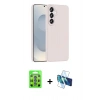 MARSİLYAN™- Galaxy S25 Plus Kılıf Yankı Form Serisi - Siyah 3D Antistatik Seramik Nano Ekran Koruyucu + Raze Metal Kamera Lens - MI
