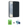MARSİLYAN™- Galaxy S25 Plus Kılıf Yankı Form Serisi - Siyah 3D Antistatik Seramik Nano Ekran Koruyucu + Raze Metal Kamera Lens - MI