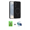 MARSİLYAN™- Galaxy S25 Plus Kılıf Yankı Form Serisi - Siyah 3D Antistatik Seramik Nano Ekran Koruyucu + Raze Metal Kamera Lens - MI
