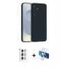 MARSİLYAN™- Galaxy S25 Plus Kılıf Yankı Form Serisi - Siyah 3D Antistatik Seramik Nano Ekran Koruyucu + Raze Metal Kamera Lens - GS