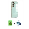 MARSİLYAN™- Galaxy S25 Plus Kılıf Yankı Serisi - Siyah 3D Antistatik Seramik Nano Ekran Koruyucu + Raze Metal Kamera Lens - LI