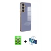 MARSİLYAN™- Galaxy S25 Plus Kılıf Yankı Serisi - Siyah 3D Antistatik Seramik Nano Ekran Koruyucu + Raze Metal Kamera Lens - MI