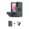 MARSİLYAN™- Galaxy S25 Plus Kılıf Yörünge Çizgi - Şeffaf Pasifik Cam Ekran Koruyucu + Raze Metal Kamera Lens - SH