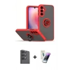 MARSİLYAN™- Galaxy S25 Plus Kılıf Yörünge Çizgi - Şeffaf Pasifik Cam Ekran Koruyucu + Raze Metal Kamera Lens - SH