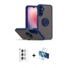 MARSİLYAN™- Galaxy S25 Plus Kılıf Yörünge Çizgi - Siyah 3D Antistatik Seramik Nano Ekran Koruyucu + Raze Metal Kamera Lens - GS