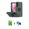 MARSİLYAN™- Galaxy S25 Plus Kılıf Yörünge Çizgi - Siyah 3D Antistatik Seramik Nano Ekran Koruyucu + Raze Metal Kamera Lens - LI
