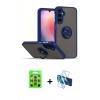 MARSİLYAN™- Galaxy S25 Plus Kılıf Yörünge Çizgi - Siyah 3D Antistatik Seramik Nano Ekran Koruyucu + Raze Metal Kamera Lens - LI