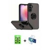 MARSİLYAN™- Galaxy S25 Plus Kılıf Yörünge Çizgi - Siyah 3D Antistatik Seramik Nano Ekran Koruyucu + Raze Metal Kamera Lens - MI