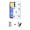 MARSİLYAN™- Galaxy S25 Plus Kılıf Yörünge Form - Şeffaf Pasifik Cam Ekran Koruyucu + Raze Metal Kamera Lens - GS