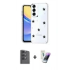MARSİLYAN™- Galaxy S25 Plus Kılıf Yörünge Form - Şeffaf Pasifik Cam Ekran Koruyucu + Raze Metal Kamera Lens - SH