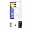 MARSİLYAN™- Galaxy S25 Plus Kılıf Yörünge Form - Siyah 3D Antistatik Hayalet Cam Ekran Koruyucu + Raze Metal Kamera Lens - GS