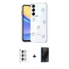 MARSİLYAN™- Galaxy S25 Plus Kılıf Yörünge Form - Siyah 3D Antistatik Hayalet Cam Ekran Koruyucu + Raze Metal Kamera Lens - GS