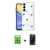 MARSİLYAN™- Galaxy S25 Plus Kılıf Yörünge Form - Siyah 3D Antistatik Hayalet Cam Ekran Koruyucu + Raze Metal Kamera Lens - LI