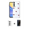 MARSİLYAN™- Galaxy S25 Plus Kılıf Yörünge Form - Siyah 3D Antistatik Hayalet Cam Ekran Koruyucu + Raze Metal Kamera Lens - GS