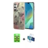 MARSİLYAN™- Galaxy S25 Plus Kılıf Zirve Modern Prime - Siyah 3D Antistatik Cam Ekran Koruyucu + Lacivert-Mavi Raze Metal Kamera Lens