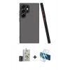 MARSİLYAN™- Galaxy S25 Ultra Kılıf Ahenk Çizgi Serisi - Siyah 3D Antistatik Seramik Nano Ekran Koruyucu + Bilvis Titan Kamera Lens - SH