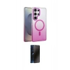 MARSİLYAN™- Galaxy S25 Ultra Kılıf Ahenk Doku Özel Seri - Siyah 3D Antistatik Hayalet Cam Ekran Koruyucu