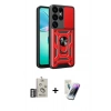 MARSİLYAN™- Galaxy S25 Ultra Kılıf Ahenk Klasik - Şeffaf Pasifik Cam Ekran Koruyucu + Bilvis Titan Kamera Lens - GS