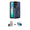 MARSİLYAN™- Galaxy S25 Ultra Kılıf Ahenk Klasik - Siyah 3D Antistatik Cam Ekran Koruyucu + Bilvis Titan Kamera Lens - SH