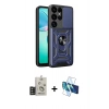 MARSİLYAN™- Galaxy S25 Ultra Kılıf Ahenk Klasik - Siyah 3D Antistatik Seramik Nano Ekran Koruyucu + Bilvis Titan Kamera Lens - TNGI