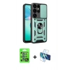 MARSİLYAN™- Galaxy S25 Ultra Kılıf Ahenk Klasik - Siyah 3D Antistatik Seramik Nano Ekran Koruyucu + Raze Metal Kamera Lens - MI