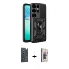 MARSİLYAN™- Galaxy S25 Ultra Kılıf Ahenk Klasik - Siyah Bilvis 3D Cam Ekran Koruyucu + Bilvis Titan Kamera Lens - LT