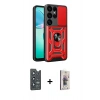 MARSİLYAN™- Galaxy S25 Ultra Kılıf Ahenk Klasik - Siyah Bilvis 3D Cam Ekran Koruyucu + Bilvis Titan Kamera Lens - LT