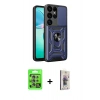 MARSİLYAN™- Galaxy S25 Ultra Kılıf Ahenk Klasik - Siyah Bilvis 3D Cam Ekran Koruyucu + Raze Metal Kamera Lens - NLGY
