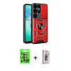 MARSİLYAN™- Galaxy S25 Ultra Kılıf Ahenk Klasik - Siyah Bilvis 3D Cam Ekran Koruyucu + Raze Metal Kamera Lens - NLGY