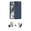 MARSİLYAN™- Galaxy S25 Ultra Kılıf Ahenk Serisi - Şeffaf Pasifik Cam Ekran Koruyucu + Bilvis Titan Kamera Lens - SH