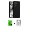 MARSİLYAN™- Galaxy S25 Ultra Kılıf Ahenk Serisi - Şeffaf Polymer Nano Ekran Koruyucu + Raze Metal Kamera Lens - NLGY