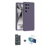 MARSİLYAN™- Galaxy S25 Ultra Kılıf Ahenk Serisi - Siyah 3D Antistatik Seramik Nano Ekran Koruyucu + Bilvis Titan Kamera Lens - LT