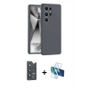 MARSİLYAN™- Galaxy S25 Ultra Kılıf Ahenk Serisi - Siyah 3D Antistatik Seramik Nano Ekran Koruyucu + Bilvis Titan Kamera Lens - LT