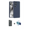 MARSİLYAN™- Galaxy S25 Ultra Kılıf Ahenk Serisi - Siyah 3D Antistatik Seramik Nano Ekran Koruyucu + Bilvis Titan Kamera Lens - LT