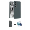 MARSİLYAN™- Galaxy S25 Ultra Kılıf Ahenk Serisi - Siyah 3D Antistatik Seramik Nano Ekran Koruyucu + Bilvis Titan Kamera Lens - LT