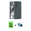MARSİLYAN™- Galaxy S25 Ultra Kılıf Ahenk Serisi - Siyah 3D Antistatik Seramik Nano Ekran Koruyucu + Raze Metal Kamera Lens - NLGY