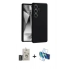 MARSİLYAN™- Galaxy S25 Ultra Kılıf Ahenk Serisi - Siyah 3D Antistatik Seramik Nano Ekran Koruyucu + Bilvis Titan Kamera Lens - SH