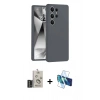 MARSİLYAN™- Galaxy S25 Ultra Kılıf Ahenk Serisi - Siyah 3D Antistatik Seramik Nano Ekran Koruyucu + Bilvis Titan Kamera Lens - SH