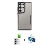 MARSİLYAN™- Galaxy S25 Ultra Kılıf Akış Çizgi Koleksiyonu - Siyah 3D Antistatik Seramik Nano Ekran Koruyucu + Raze Metal Kamera Lens - GS