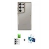 MARSİLYAN™- Galaxy S25 Ultra Kılıf Akış Çizgi Koleksiyonu - Siyah 3D Antistatik Seramik Nano Ekran Koruyucu + Raze Metal Kamera Lens - GS