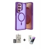 MARSİLYAN™- Galaxy S25 Ultra Kılıf Akış Form - Şeffaf Pasifik Cam Ekran Koruyucu + Bilvis Titan Kamera Lens - GS