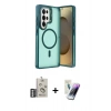 MARSİLYAN™- Galaxy S25 Ultra Kılıf Akış Form - Şeffaf Pasifik Cam Ekran Koruyucu + Bilvis Titan Kamera Lens - GS
