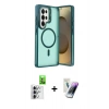 MARSİLYAN™- Galaxy S25 Ultra Kılıf Akış Form - Şeffaf Pasifik Cam Ekran Koruyucu + Raze Metal Kamera Lens - GS