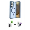 MARSİLYAN™- Galaxy S25 Ultra Kılıf Akış Form - Şeffaf Pasifik Cam Ekran Koruyucu + Raze Metal Kamera Lens - GS