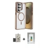 MARSİLYAN™- Galaxy S25 Ultra Kılıf Akış Form - Şeffaf Polymer Nano Ekran Koruyucu + Bilvis Titan Kamera Lens - TNGI